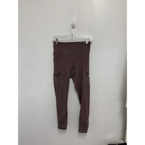 Women’s LULULEMON Mesh In Motion Crop Leggings Size 6 Purple Athletic Yoga